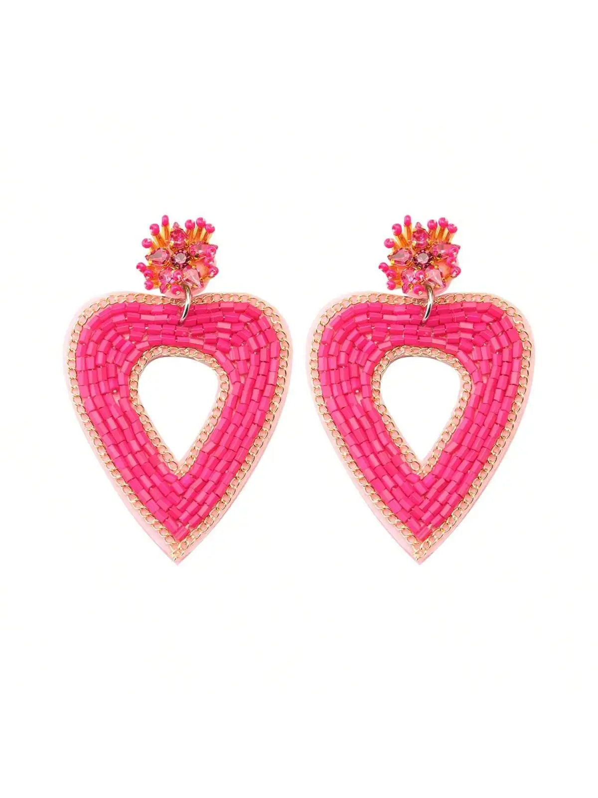 Kawaii Heart Dangle Earrings 💖✨ | Vintage Beaded Jewelry Gifts for Lovebirds 🌟💕