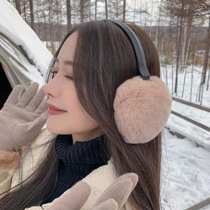 Natural Rex Rabbit Fur Ear Muffs For Women And Kids Cozy Winter Warmth 🐰
