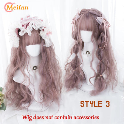 Kawaii Ombre Pink & Blonde Long Straight Wig 🎀✨ - Cute Lolita Cosplay Hair for Parties & Halloween! 🌸🖤