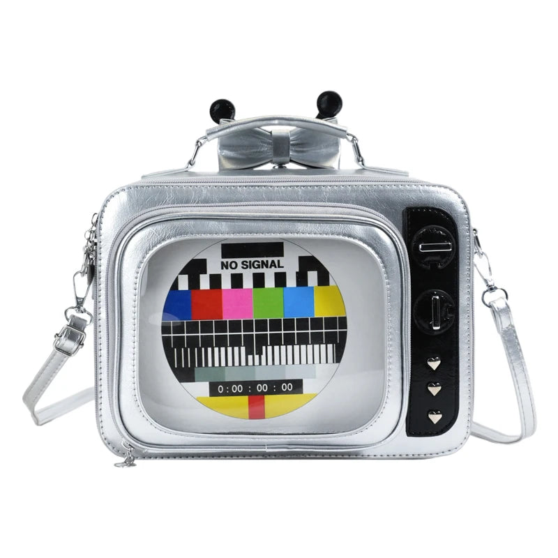 Square TV Shape Ita Bag Japanese Retro Ulzzang Women Shoulder Crossbody Bag Cute Large Capacity Transparent Insert Backpack
