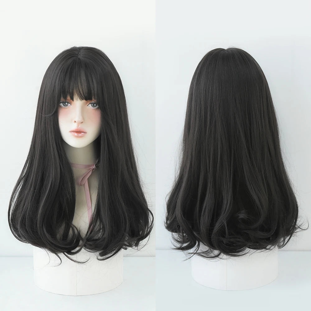 Kawaii Blonde Cosplay Wig 🎀✨ | Wavy Synthetic Hair with Bangs for Daily & Party Looks 💖