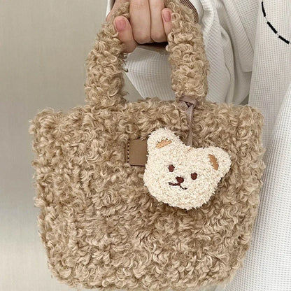 Kawaii Lamb Plush Crossbody Bag 🐑💖 | Adorable Casual Tote for Women | Cute Designer Handbag 👜✨