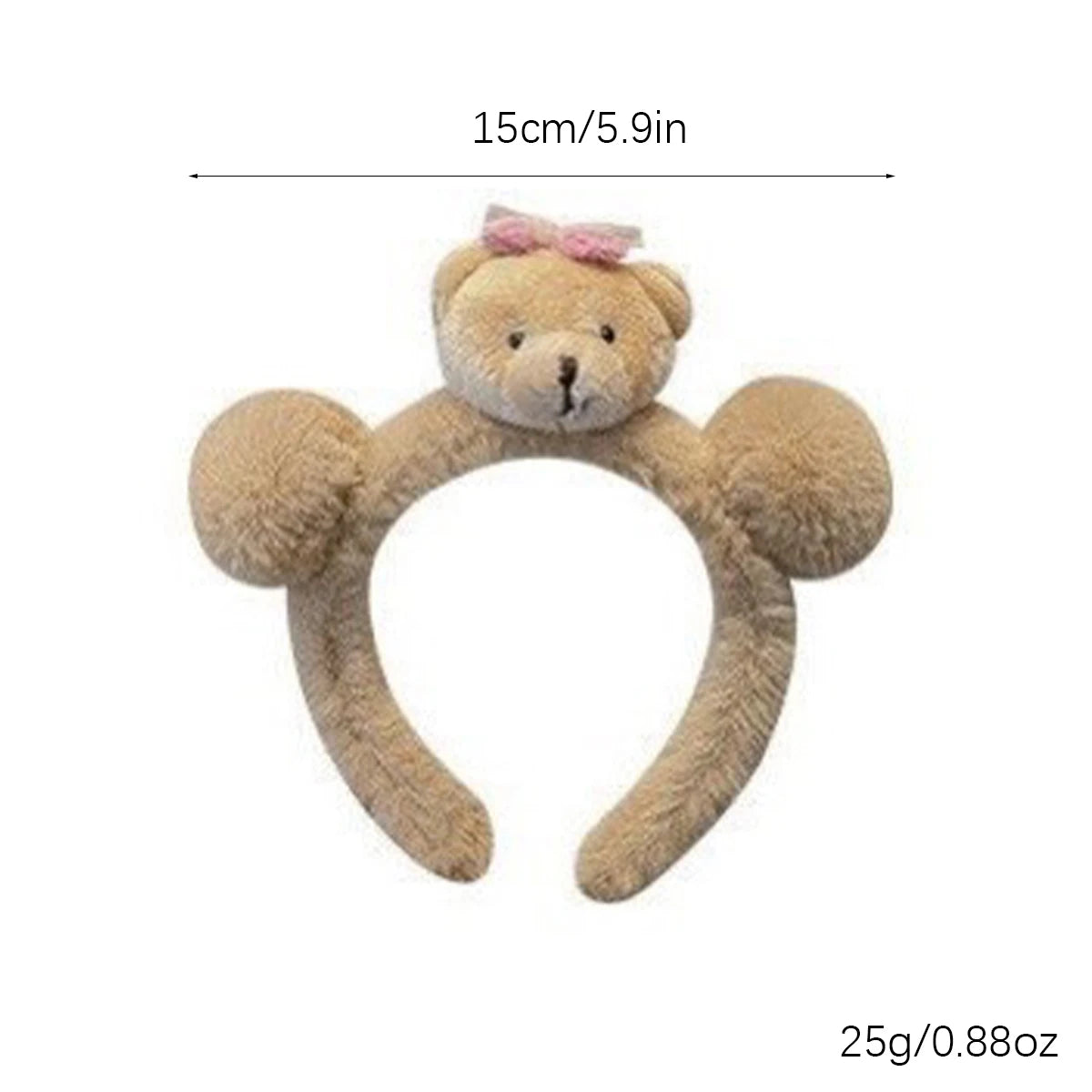 Kawaii Cartoon Bear Bow Plush Hairband 🐻🎀 - Adorable Non-Slip Women's Headgear for Every Season!