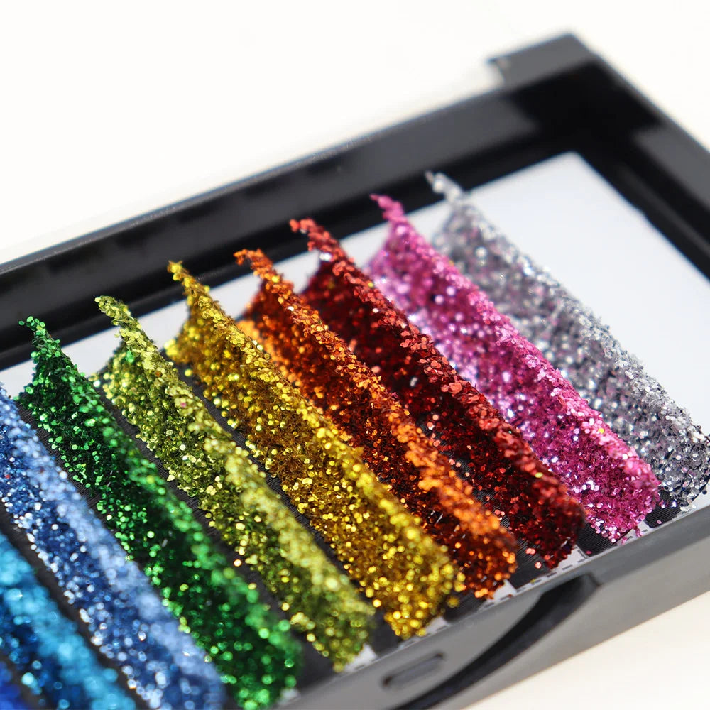 ✨ Festive Sparkle Rainbow Lashes 🎉 - Kawaii Glittery Eyelash Extensions for Holiday Glam! 💖
