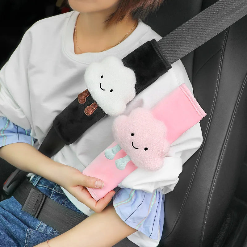 Kawaii Cloud Seat Belt Cover 🌈✨ - Cute Cartoon Harness Cushion for Kids & Adults 🚗💖