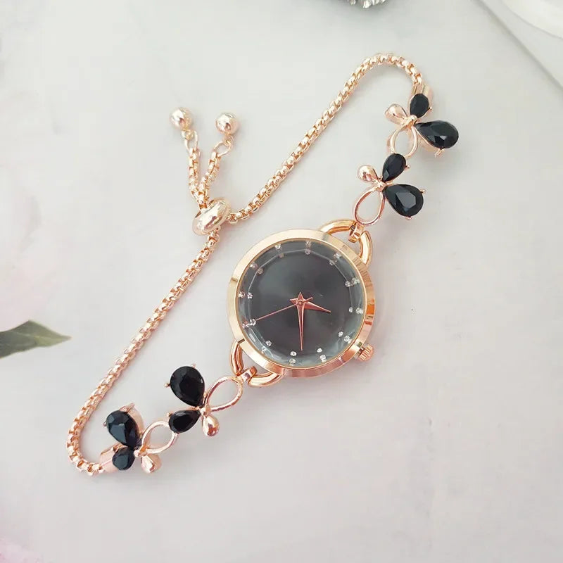 ✨ Kawaii Bow Tie Quartz Watch for Chic Girls 🎀 | Cute Ladies' Wristwatch Gift 🕒