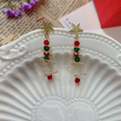 Festive Christmas Tree Drop Earrings For Women Santa Snowman Gift 🎄🎁