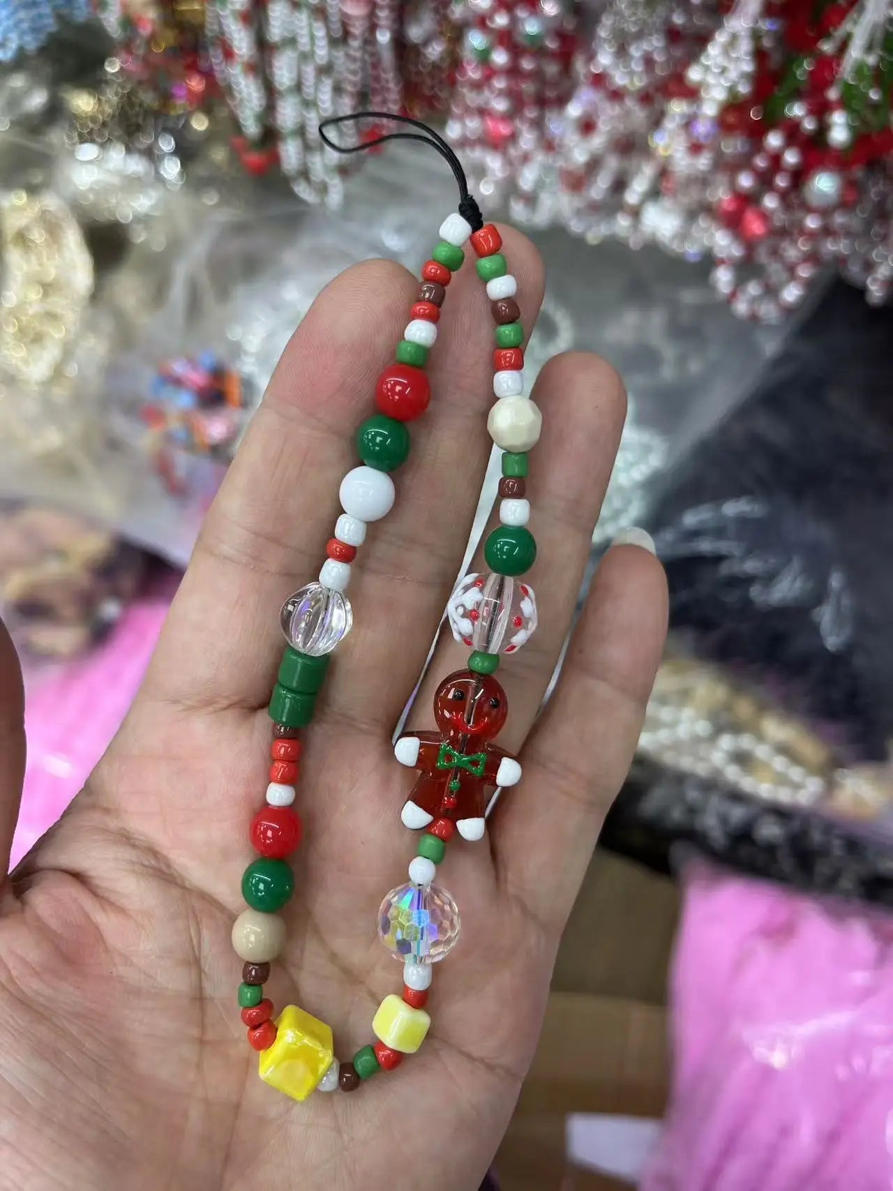 Whimsical Christmas Phone Chain Charm 🎄 Cute Wrist Strap Lanyard For IPhone