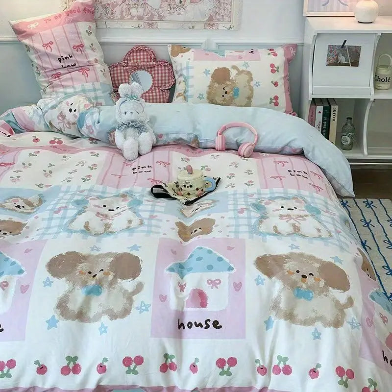 Kawaii Kids' Bedding Set 🛏️✨ | Cozy Duvet Cover & Pillowcase Collection for Playful Dreams 🌈💖
