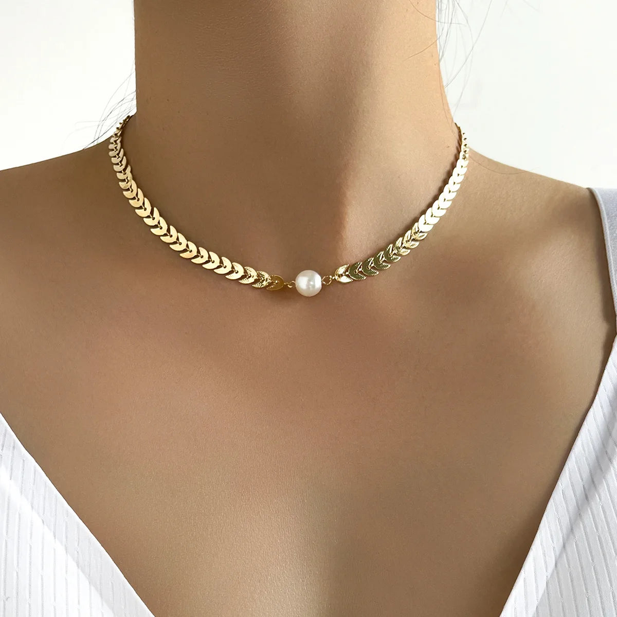 Kawaii Gold Pearl Choker Necklace 🌟✨ | Trendy Beads Chain for Girls 🌸💕 | Gothic Style Jewelry for Parties!