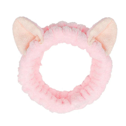 Women Wash Face Makeup Soft Coral Fleece Elastic Headband Head Wrap Cute Rabbit Bow Animal Ears Hairband Girl Hair Accessories
