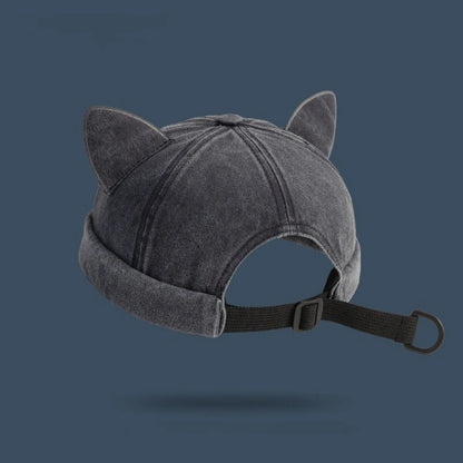 Winter Warm Cat Ear Bucket Hat For Men Windproof Cozy Melon Skin Style 🐱🧢