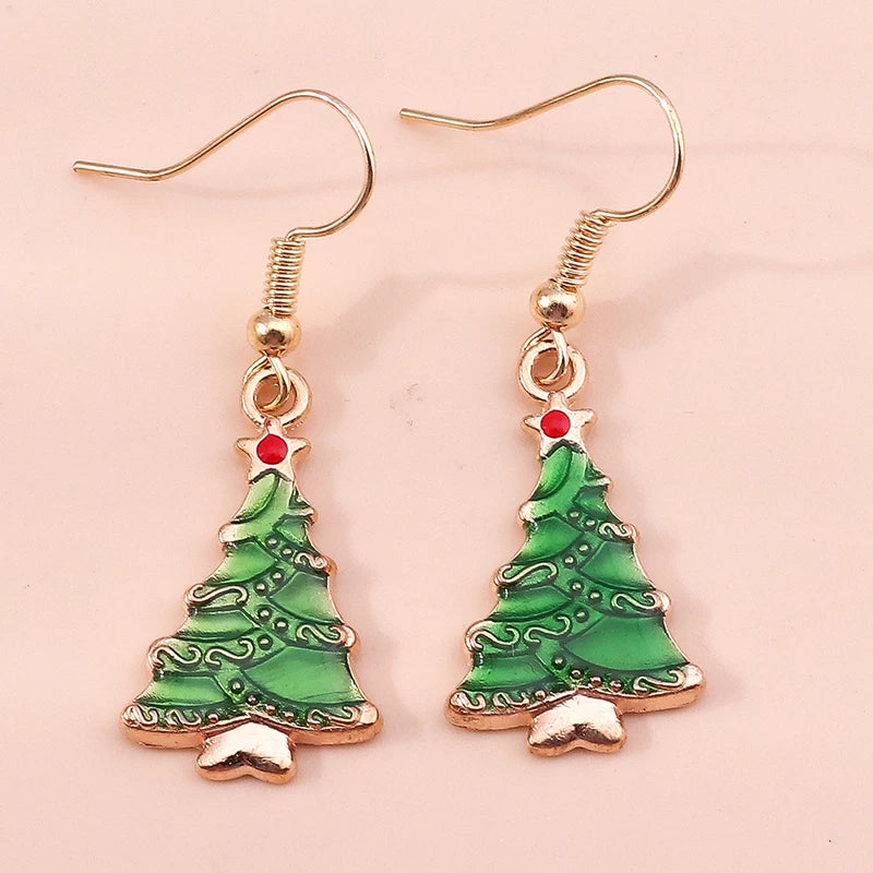 Whimsical Christmas Drop Earrings For Women Tree Deer Santa Dangle Jewelry 🎄✨