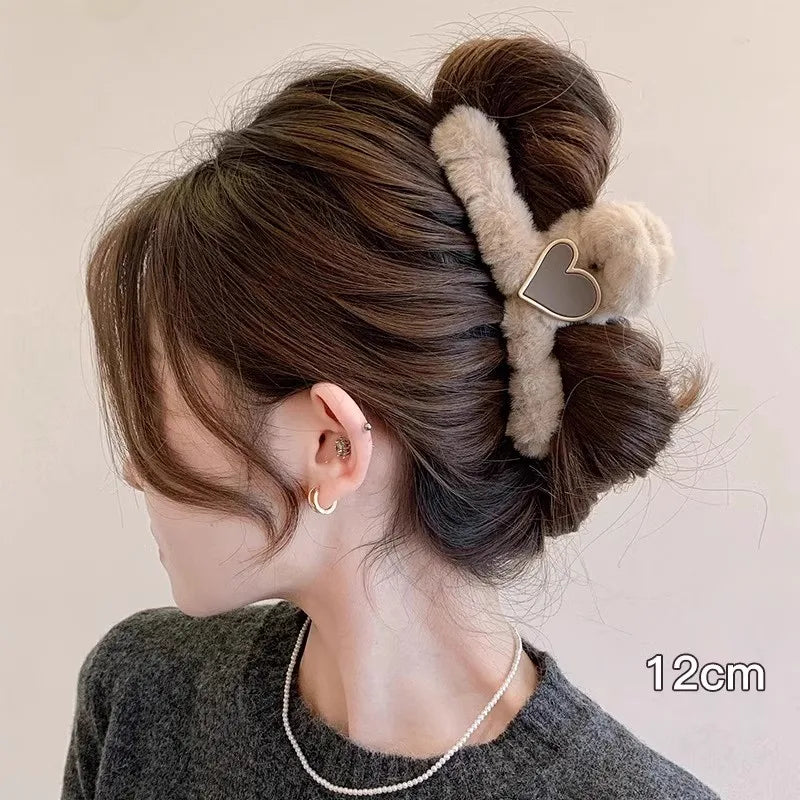 Kawaii Winter Plush Hair Claw 🐰✨ | Adorable Hair Clip for Women & Girls 💖 | Trendy Hair Accessories for Cozy Styles