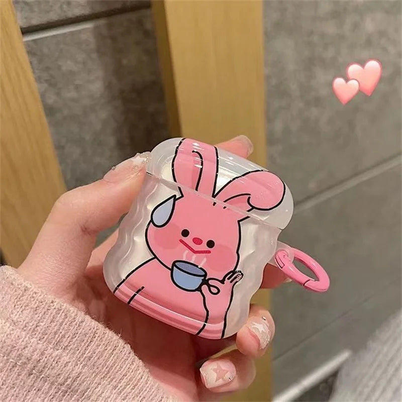🎀 Adorable Korea Cartoon Stars Wave Case for AirPods Pro 2nd & 3 🎧✨ Cute Fashion Cover for Trendy Girls! 🌟 - Pixie Quill