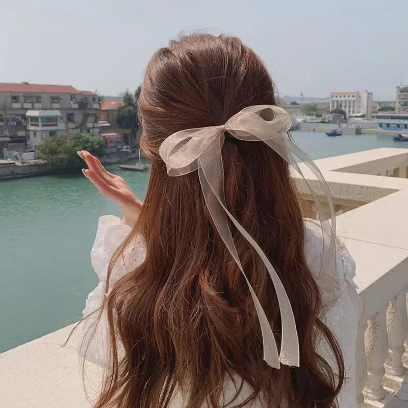 ✨Charming Organza Bow Hair Scrunchie 🌸💕 - Adorable Korean Style Hair Ring for Trendy Girls! - Pixie Quill