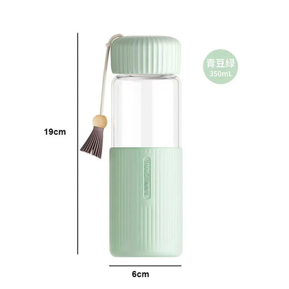 💖Adorable 350ml Glass Water Bottle for Girls 🌼 Perfect for School & Travel 🚀 - Pixie Quill