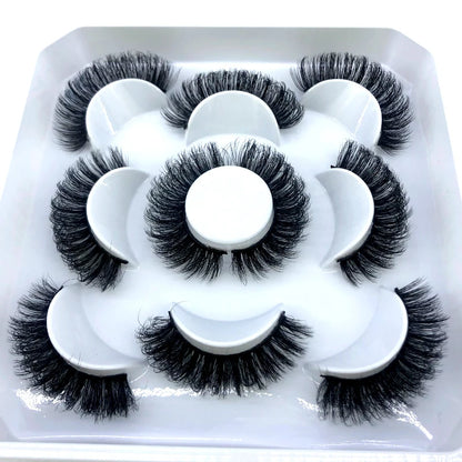 New 5 Pairs 8-25mm Natural 3D False Eyelashes Kit Mink Lashes Full Strip Look Whimsical Cute Glam 🌸✨