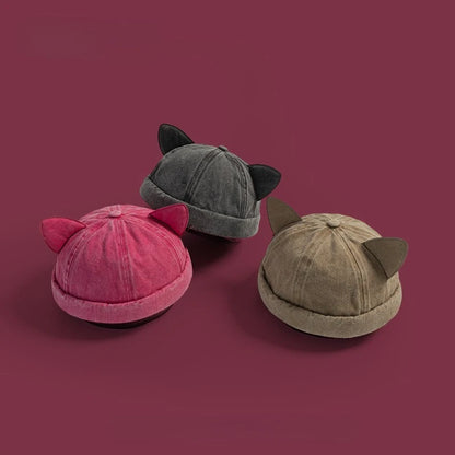 Winter Warm Cat Ear Bucket Hat For Men Windproof Cozy Melon Skin Style 🐱🧢