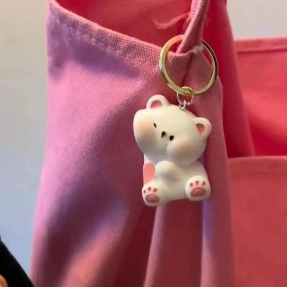 💖 Adorable Bear Love Duo 🐻💕 Magnetic Keychain Set - Cute Cartoon Charm for Bags & Gifts! - Pixie Quill