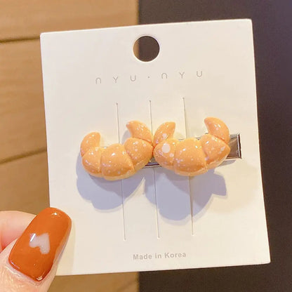 Kawaii Egg Tart Duckbill Clips 🐥🍰 | Adorable Simulated Food Hairpins for Kids & Girls 💖✨
