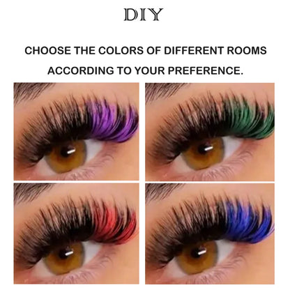 🌈 Fluffy DIY Colored Cluster Lashes - 120pcs Kawaii D Curl Eyelashes ✨