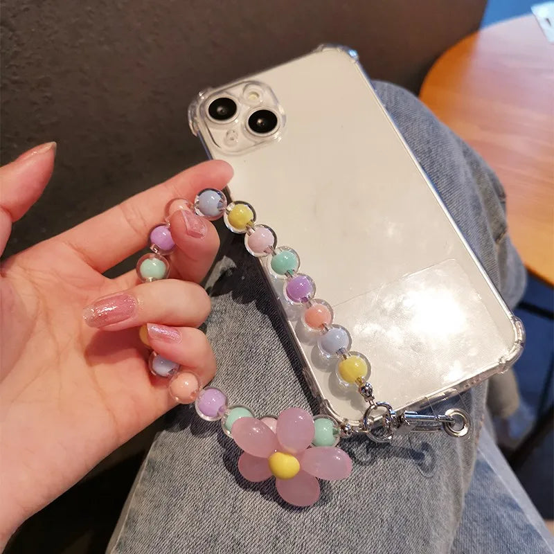 Kawaii Macaron Mobile Phone Lanyard 🌈✨ | Colorful Bead Pendant for Women’s Cute Handheld Style 💖📱
