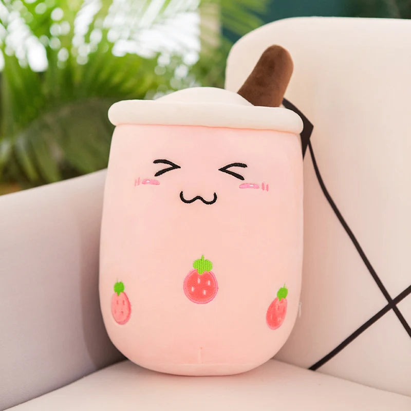 Bubble Tea Buddy ☕️🧸 Plushie - Cute Room Decor & Soft Hug Cushion 🎁✨ - Pixie Quill