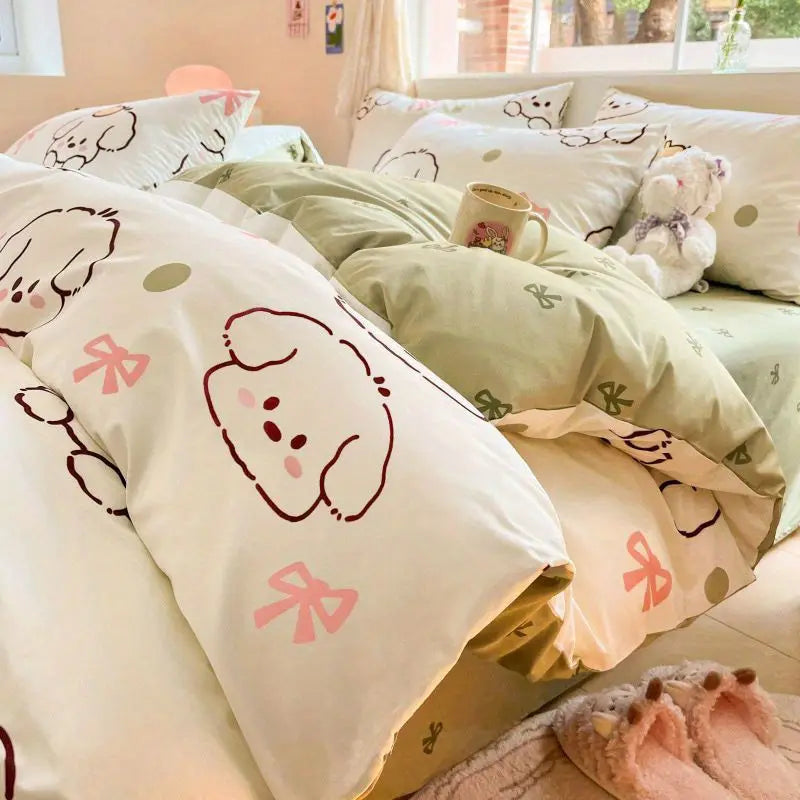 Kawaii Kids' Bedding Set 🛏️✨ | Cozy Duvet Cover & Pillowcase Collection for Playful Dreams 🌈💖
