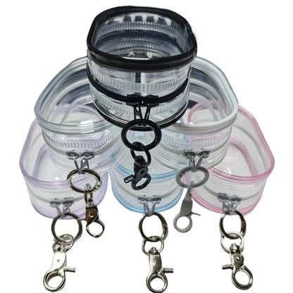 Transparent Jewelry Organizer Pouch With Keychain Dustproof Cute Doll Style 🎀💖