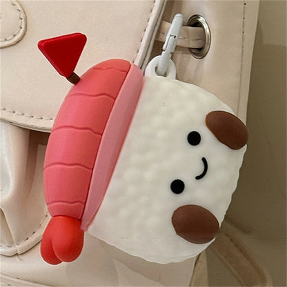 Adorable Sushi Rice Ball Silicone Earphone Case 🍣✨ for AirPods 1/2/3 & Pro 2 - Cute Kawaii Design 🎀