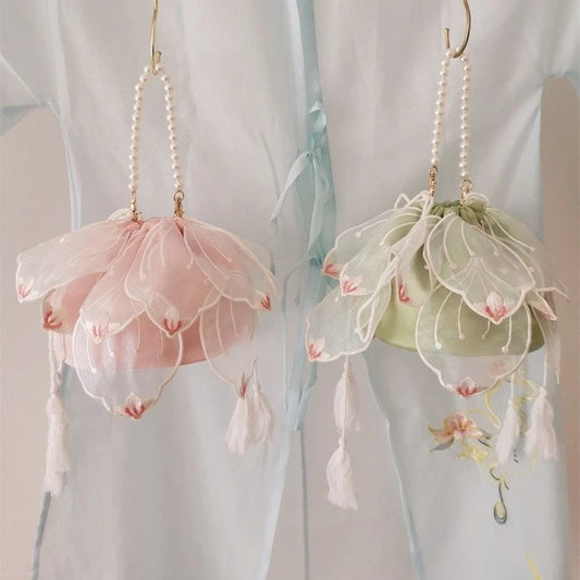 Kawaii Dreamy Lotus Pearl Handbag 🌸✨ | Vintage Hanfu Purse for Sweet Cosplay Princesses 🎀💖