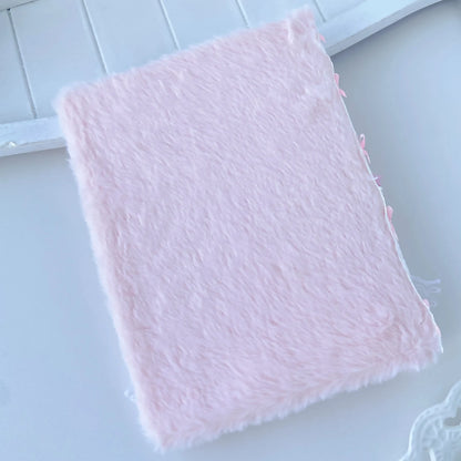 Pink Plush A5 Photo Card Binder For Kpop Fans Cute Wings Ballet Ribbon Idol Album With Lace Decor 🩷🎀📷