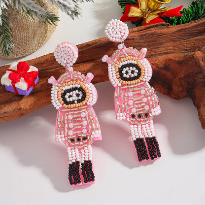 Pink Bowknot Christmas Tree Earrings For Women Boho Resin Drop Jewelry 🎀🌸🎄