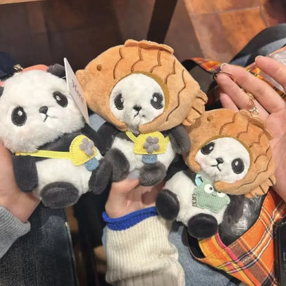 Kawaii Panda Plush Keychain 🐼✨ | Cute Taiyaki Doll Bag Pendant | Adorable Couples Keyring 🥳❤️