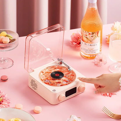 Kawaii Retro Vinyl Record Player 🎶✨ | Bluetooth Speaker with White Noise & RGB Light Magic 🌈💖