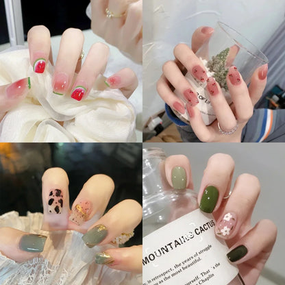 Kawaii Watermelon Dreams 🍉✨ | 24Pcs Cute Press-On Coffin Nails for Women & Girls 💅🎀