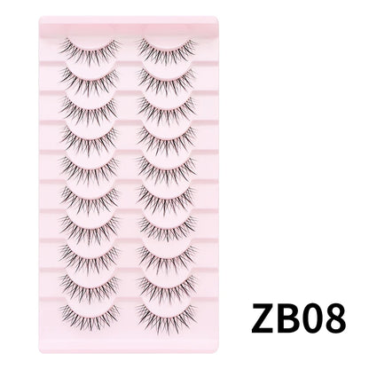 Adorable Manga Style False Eyelashes 10 Pairs Natural Full Strip Lashes For Anime Look Makeup ✨🐰🎀🌸