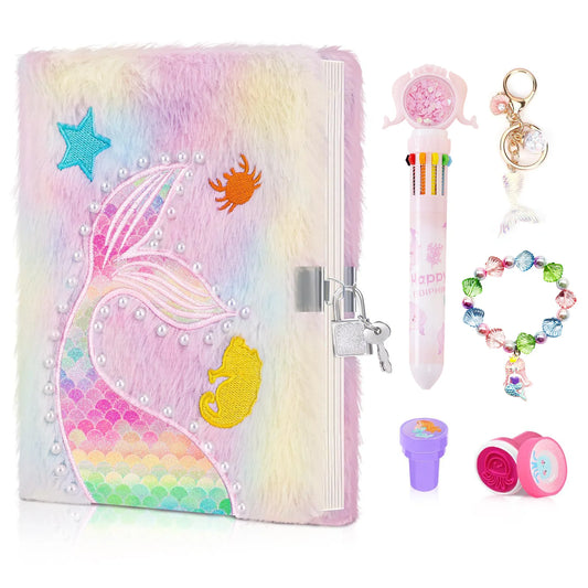 Kawaii Plush Secret Diary with Lock & Pen 🐾✨ Cute Cat Notebook for Girls - Perfect Christmas Gift! 🎁💖