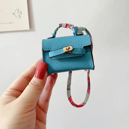 Kawaii Mini Leather Bag for AirPods & Galaxy Buds 🎧✨ - Adorable Charm Case!