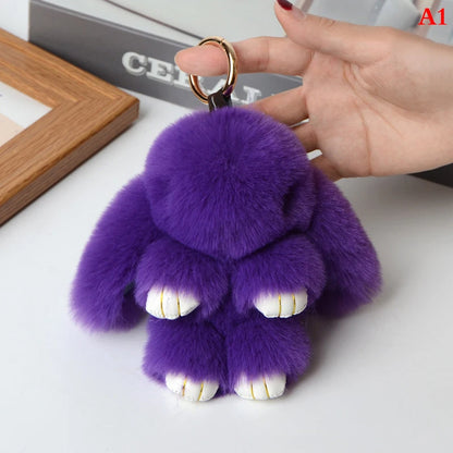 Fluffy Bunny Keychain 🐰✨ Adorable Pom Pom Charm for Bags & Keys! 🐇💖 - Pixie Quill