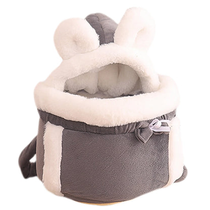 Kawaii Cozy Pet Backpack 🐾🌈 - Plush Travel Carrier for Cats & Dogs 🐶✨ Perfect for Outdoor Adventures!