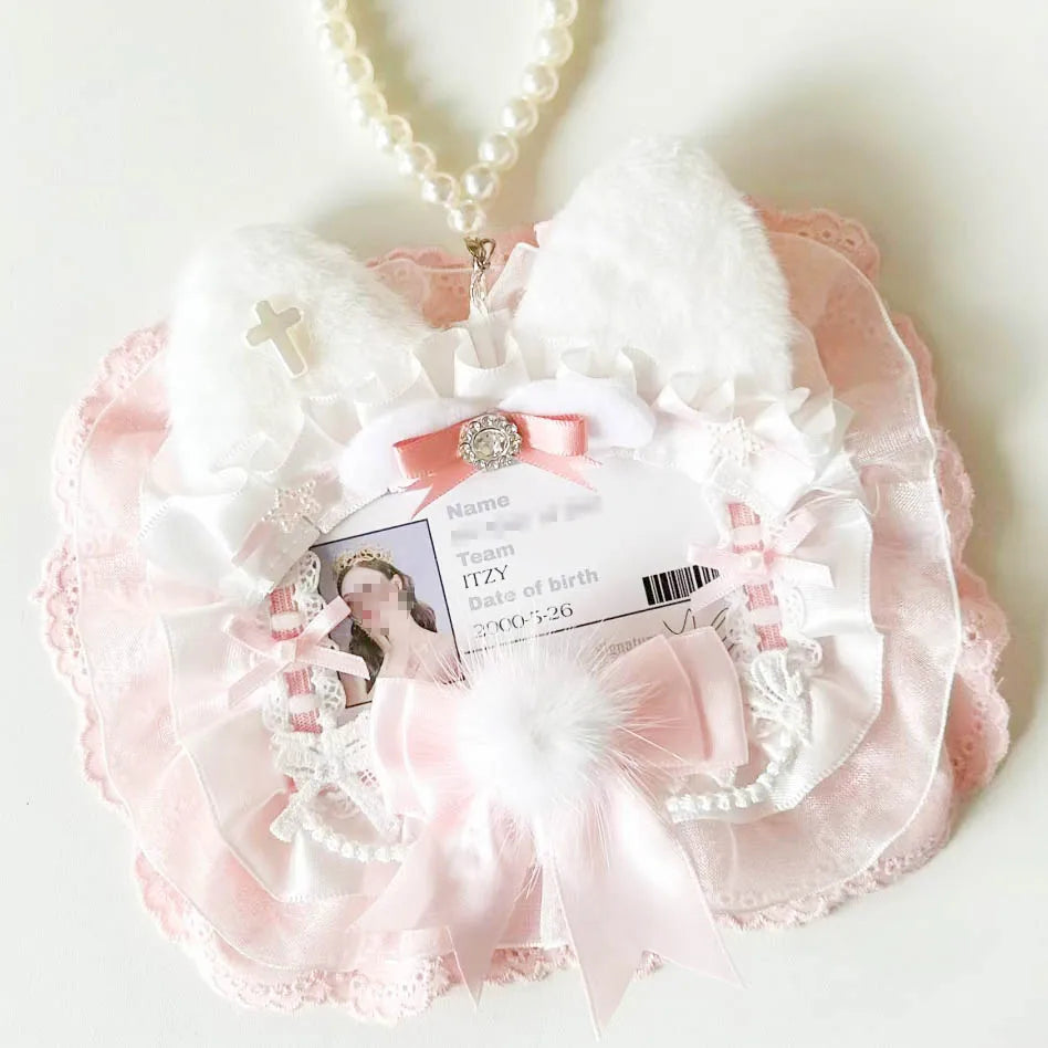 Toploader Lace Photocard Sleeve With White Ribbon Display Holder 🧵🎀📷