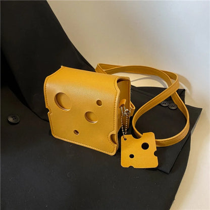 Kawaii Cheese Bag Collection 🧀✨ | Adorable Mini PU Leather Crossbody Purses for Earphones & Lipstick 🎀💖