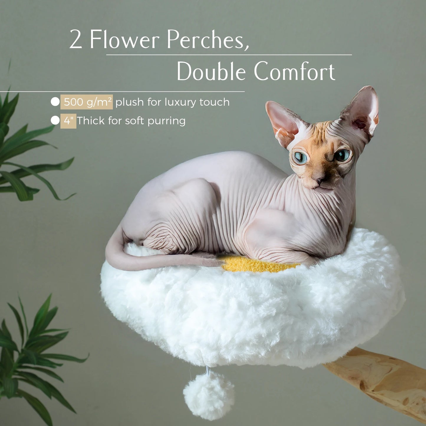 Deluxe Indoor Cat Tree Tower With Sisal Post, Wicker Basket Bed Flower Condo 🐾🌸