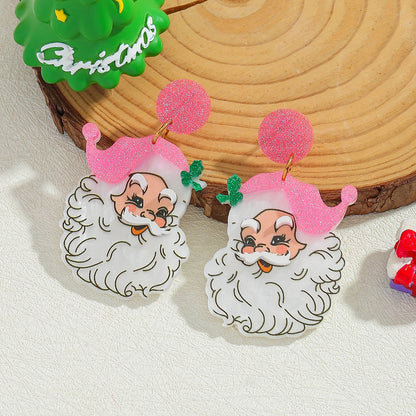 Acrylic Santa Drop Earrings Christmas Tree Charm Holiday Accessory For Women 🎄🎅