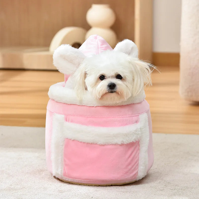 Cozy Kawaii Cat & Dog Backpack 🐾💖 | Velvet Nest Pouch for Snuggly Adventures | Warm & Comfy Pet Carrier 🐱🐶✨