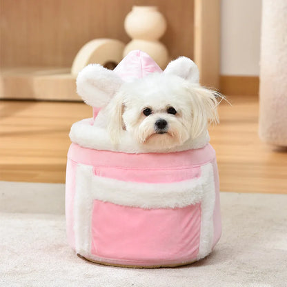 Cozy Kawaii Cat & Dog Backpack 🐾💖 | Velvet Nest Pouch for Snuggly Adventures | Warm & Comfy Pet Carrier 🐱🐶✨
