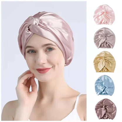 ✨ Kawaii 100% Mulberry Silk Twisted Turban Bonnets for Dreamy Nights 🌙💕 - Luxurious Hair Wraps for Curly Queens! 👑✨