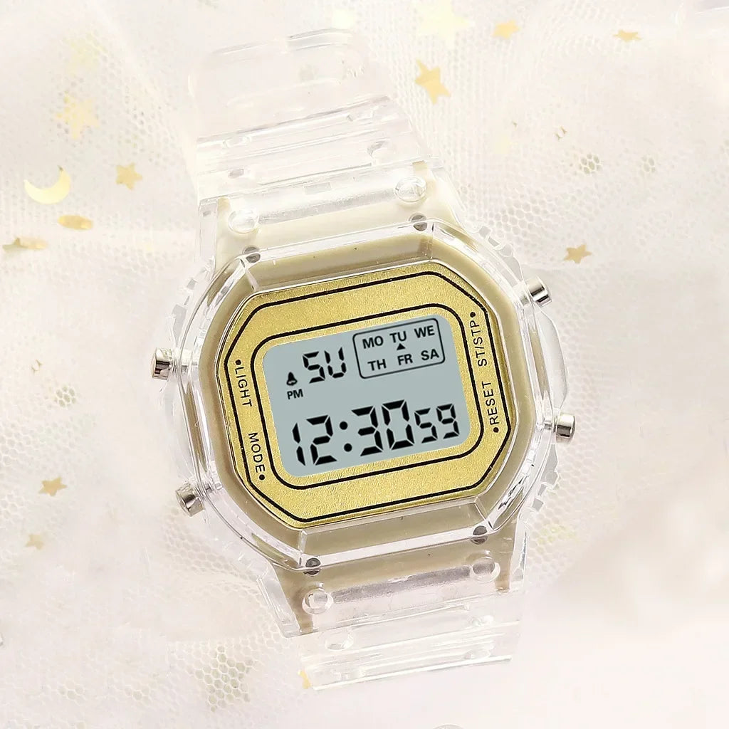 ✨ Kawaii LED Rainbow Wristwatch 🌈 | Cute & Colorful Sports Watch for Girls 🎀 | Waterproof Digital Timepiece 🎉